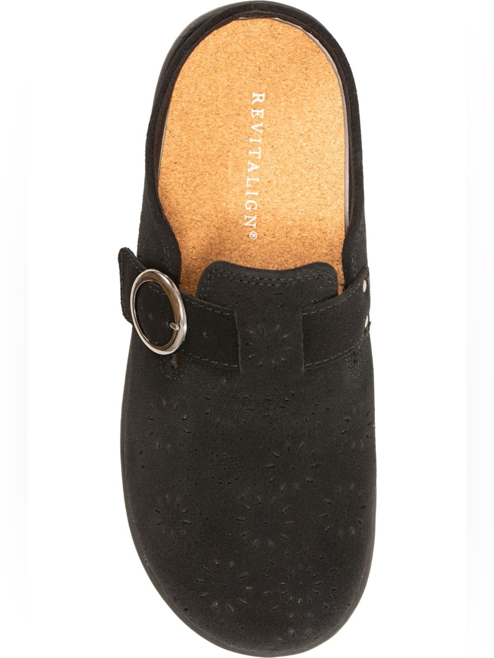 Revitalign Siesta Eclipse Suede Orthotic Mules in Black Women’s Size 11B